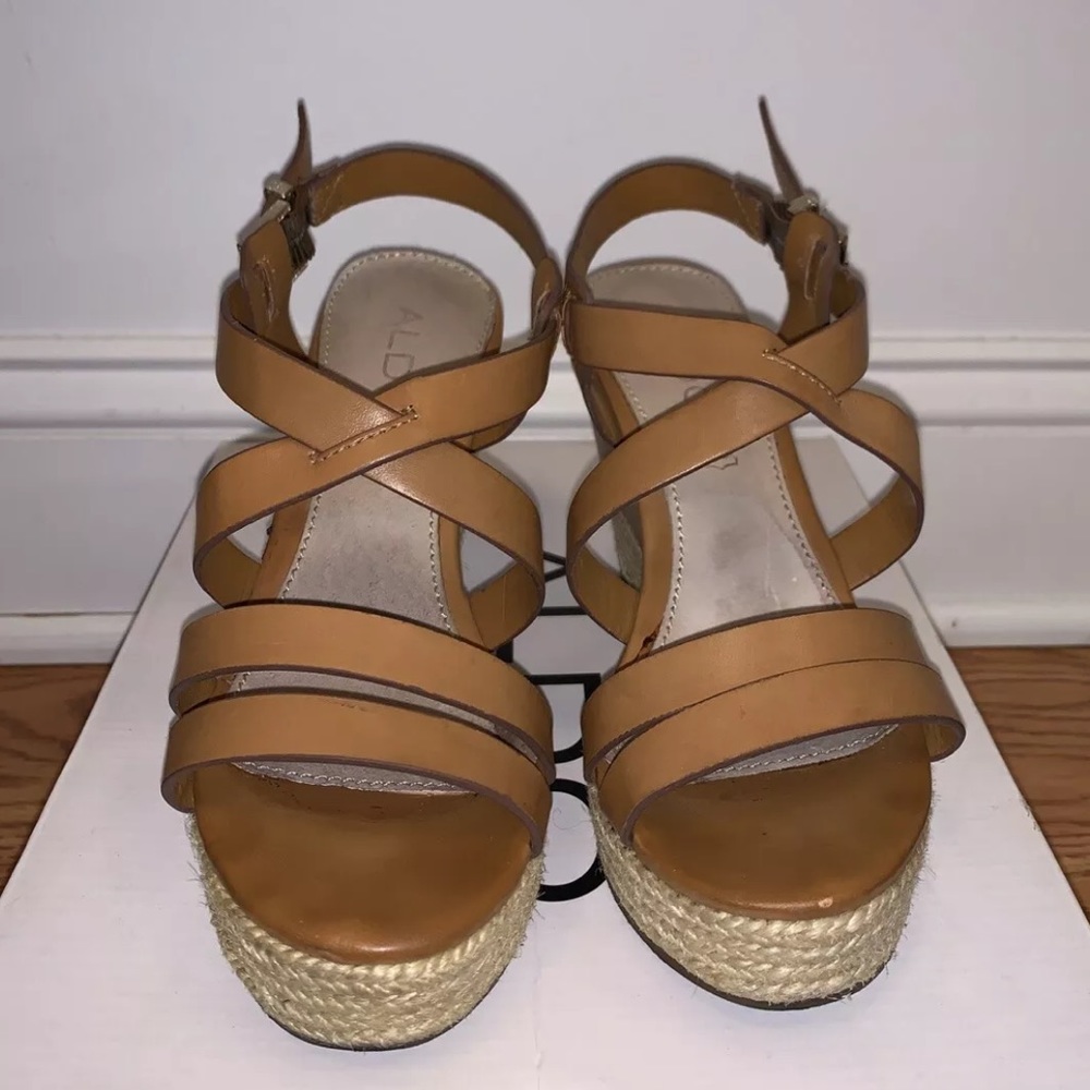 Aldo Frignani Platform Sandals Nude Brown … - Picture 3 of 8